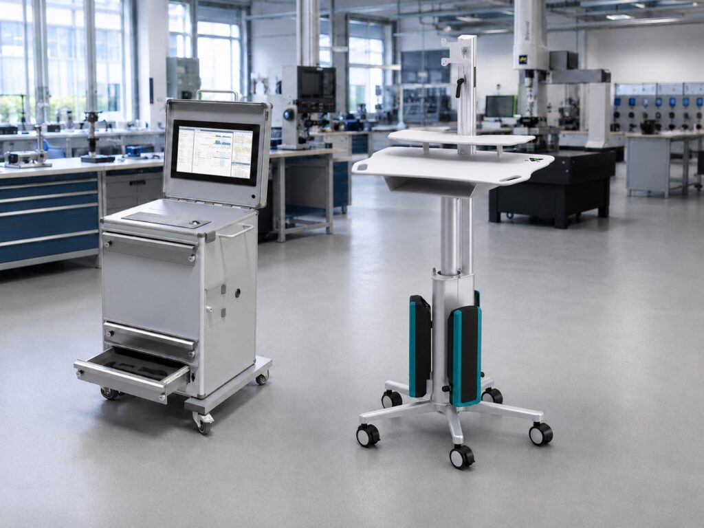 Aluminium-Gerätekoffer S-2000 mit Frontplatte und Schubladen